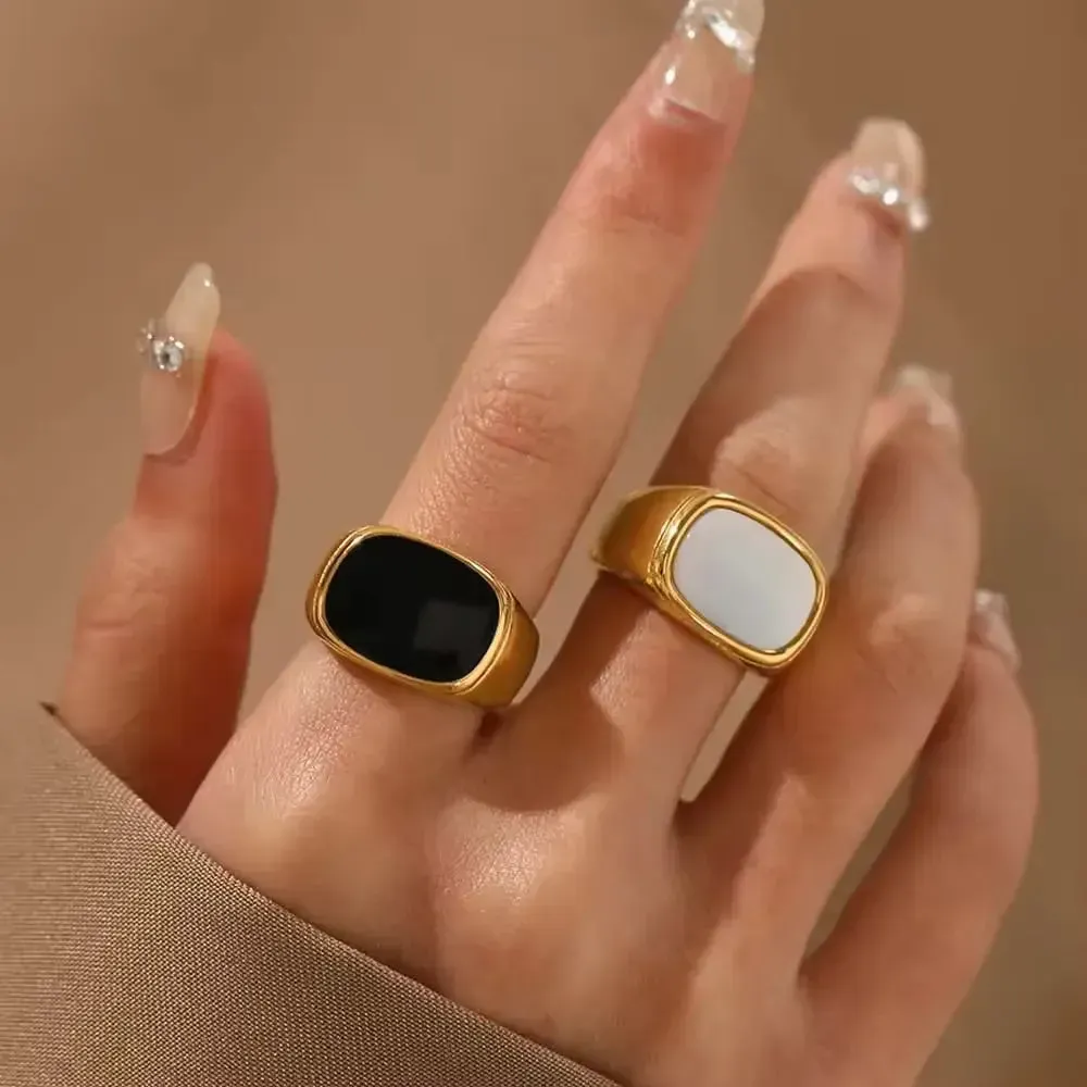 Black & White Charm Ring