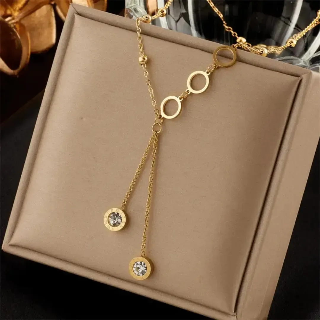 Golden Loops Crystal Necklace - Image 2